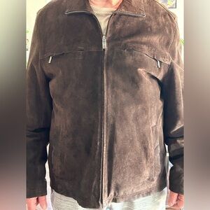 Brown Suede Men Leather Jacket